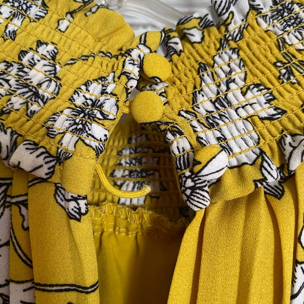 Nanette Lepore Yellow Floral Pleated Maxi Dress - Picture 4 of 4